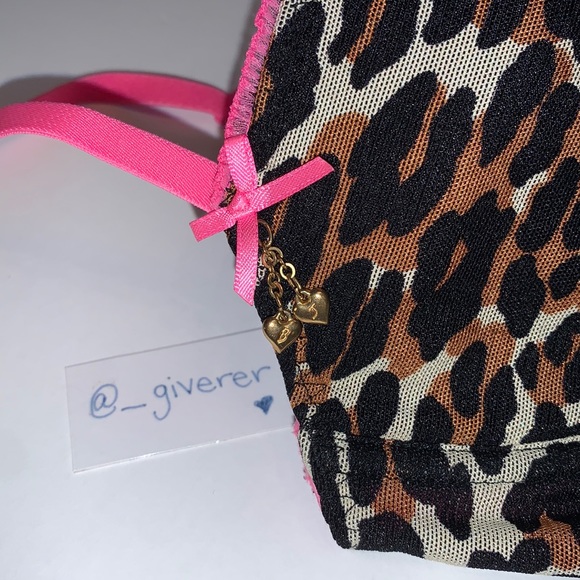 VS X Betsey Johnson Pink Leopard 36 C / S Bra Set - Picture 4 of 16